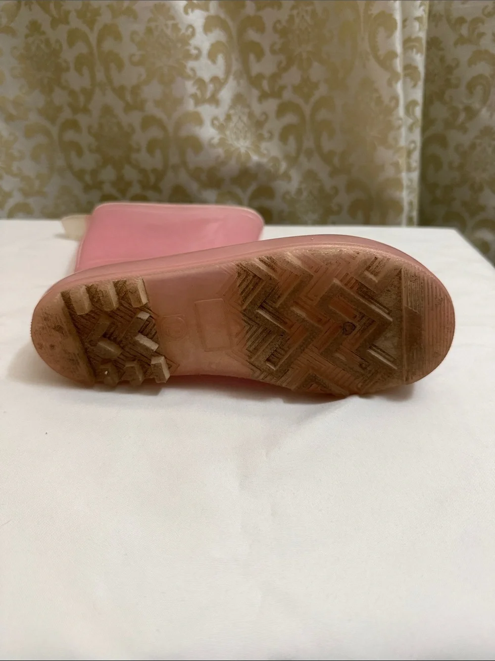Cat & Jack Shimmery Pink Kids Outdoor Posh Rain/Snow Boots Size 12